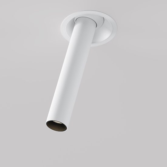 Focus t maytoni faretto cilindrico da incasso led 3000k bianco orientabile
