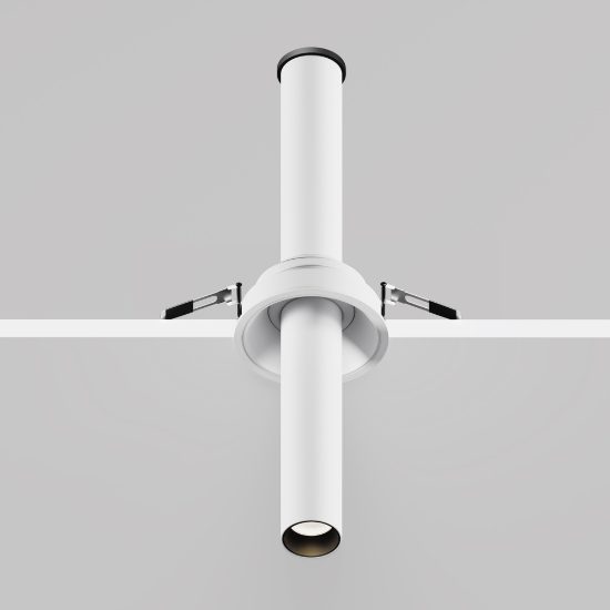 Focus t maytoni faretto cilindrico da incasso led 3000k bianco orientabile