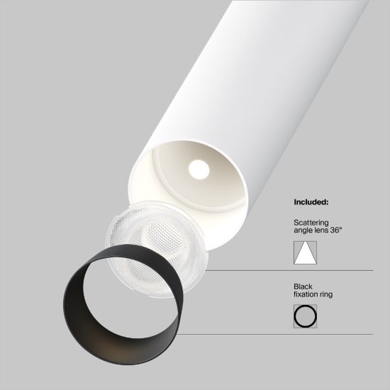 Focus t maytoni faretto cilindrico da incasso led 3000k bianco orientabile