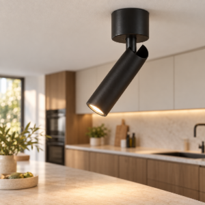 Faretto per cucina nero da soffitto led 6w 3000k orientabile maytoni focus t