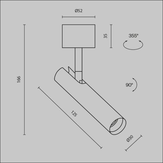 Faretto per cucina nero da soffitto led 6w 3000k orientabile maytoni focus t
