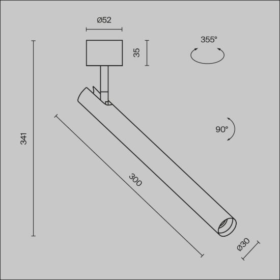 Maytoni focus t faretto nero da soffitto led 6w 3000k moderno