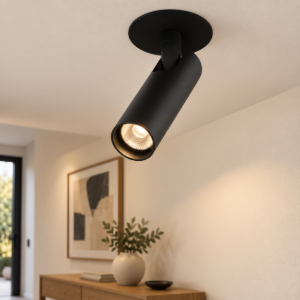 Faretto da incasso nero orientabile led 3000k maytoni focus t
