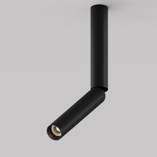 Focus t maytoni faretto nero da soffitto led 6w 3000k cilindrico