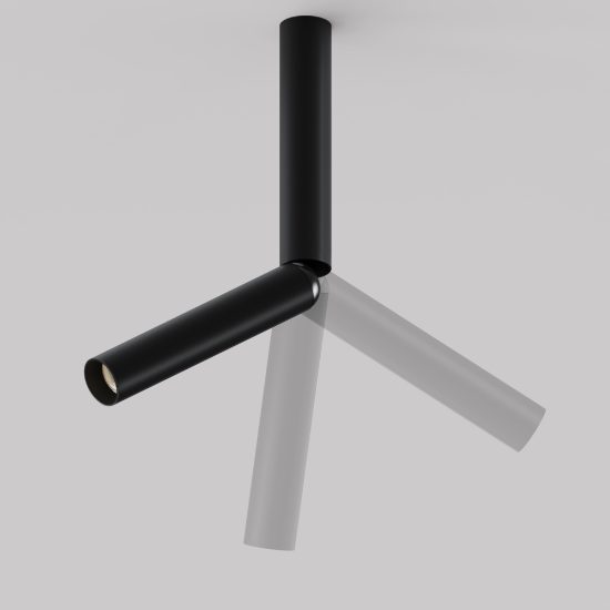 Focus t maytoni faretto nero da soffitto led 6w 3000k cilindrico