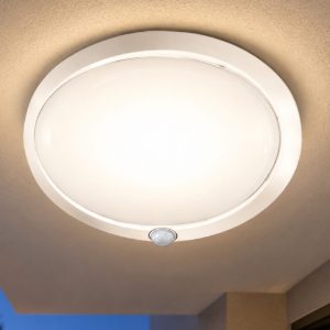 Fabas plafoniera da esterno armilla disco bianco con sensore di movimento ip44