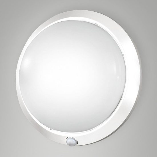 Fabas plafoniera da esterno armilla disco bianco con sensore di movimento ip44