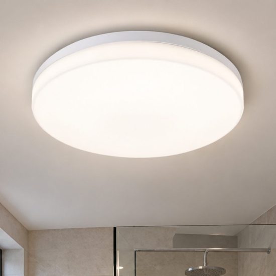 Fabas trigo plafoniera da bagno rotonda bianca led 27w 3000k ip65