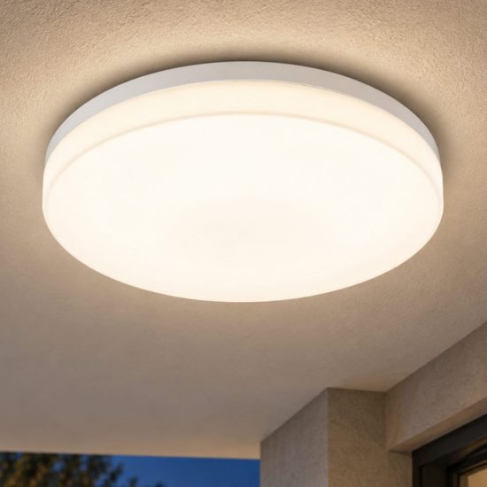 Fabas trigo plafoniera da esterno bianca led 27w 3000k ip65