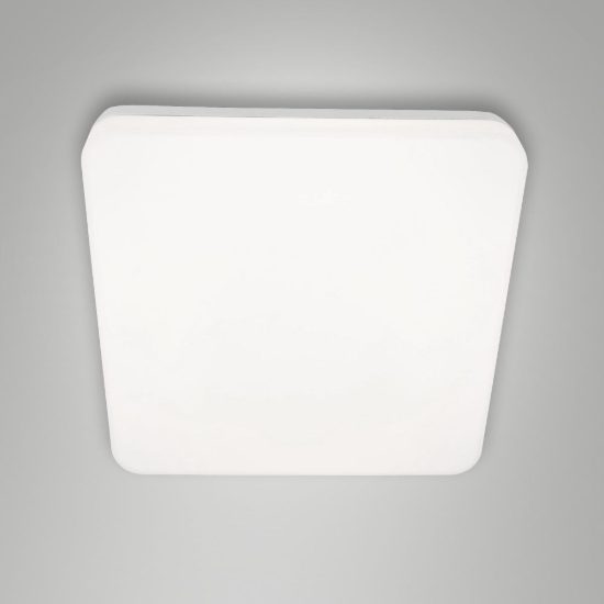 Fabas folk plafoniera quadrata bianca da esterno led 27w 3000k con sensore di movimento ip65