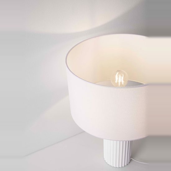 Lampada da tavolo di gesso design moderna cilindro bianca