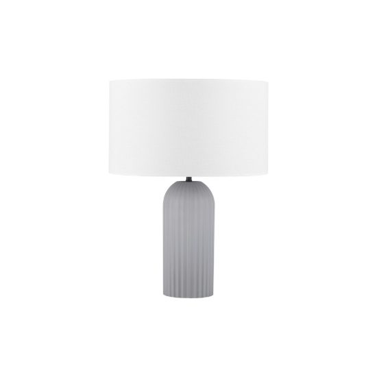 Lampada da tavolo in cemento per camera da letto moderna cilindro grigio e bianco