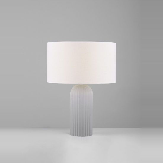 Lampada da tavolo in cemento per camera da letto moderna cilindro grigio e bianco