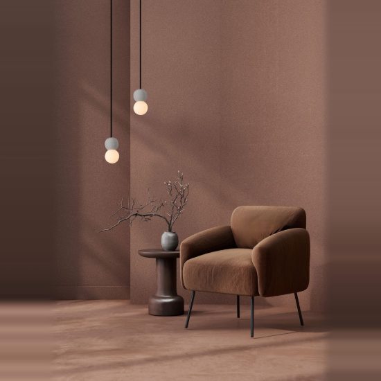 Lampada a sospensione per comodino camera da letto moderna sferica grigio e opale vetro