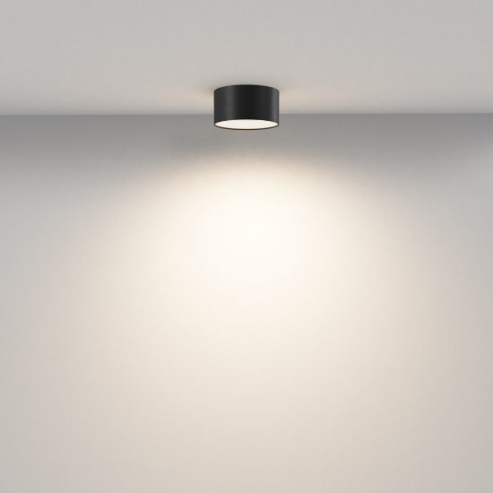 Maytoni zon plafoniera per ingresso nera led 12w 3000k 12cm