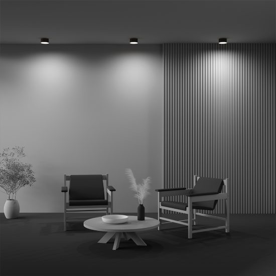 Maytoni zon plafoniera per ingresso nera led 12w 3000k 12cm