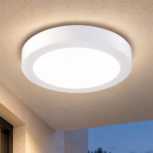 Fabas plafoniera per esterno bianca rotonda led 8w cct 2700k 3000k 4000k ip54