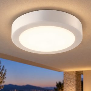 Fabas plafoniera bianca da esterno nicole led 18w cct 2700k 3000k 4000k ip54