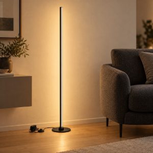 Piantana per camera da letto moderna lineare nera da pavimento led 40w