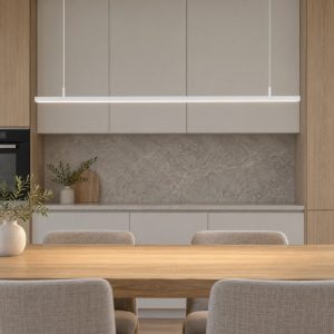 Lampadario a sospensione led 70w per cucina moderno lineare bianco