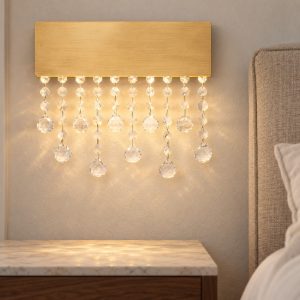 Applique classica da comodino oro per camera da letto led 15w 3500k 30cm
