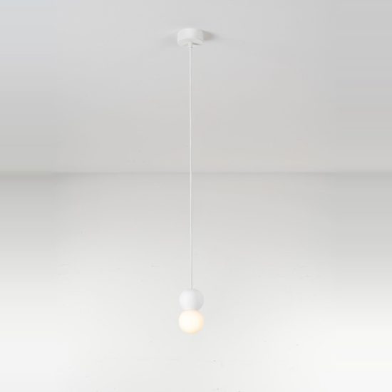 Lampada a sospensione per cucina moderna sferica bianco e opale vetro