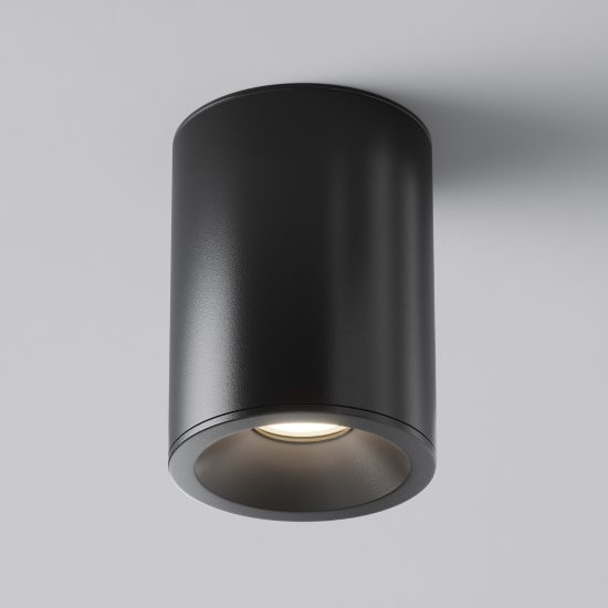 Maytoni zoom faretto moderno cilindrico nero da esterno soffitto ip54 gu10