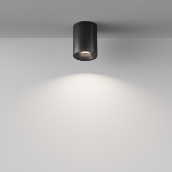 Maytoni zoom faretto moderno cilindrico nero da esterno soffitto ip54 gu10