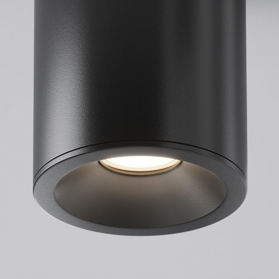 Maytoni zoom faretto moderno cilindrico nero da esterno soffitto ip54 gu10