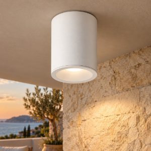 Faretto da esterno soffitto ip54 gu10 cilindro bianco maytoni zoom