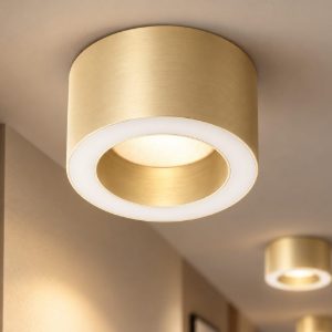 Fabas faretto da soffitto urbino ottone satinato led 7w cct 2700k 3000k 4000k