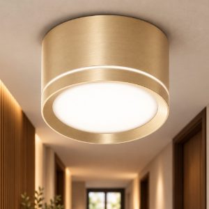 Fabas faretto da soffitto ottone satinato pesaro led 7w cct 2700k 3000k 4000k