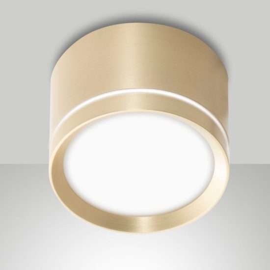 Fabas faretto da soffitto ottone satinato pesaro led 7w cct 2700k 3000k 4000k