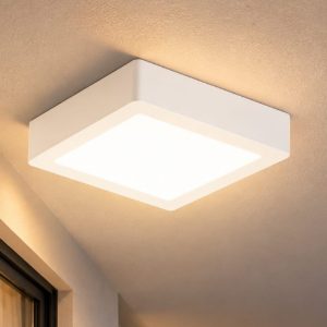 Fabas gian plafoniera da esterno quadrata bianca led 12w 3000k ip54