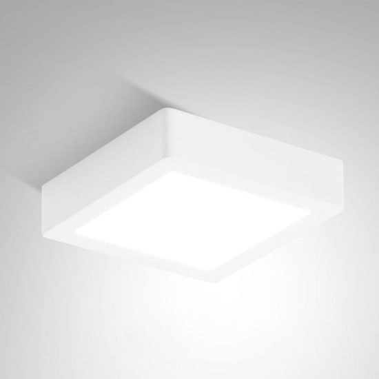 Plafoniera da esterno bianca quadrata led 24w 3000k ip54 fabas gian