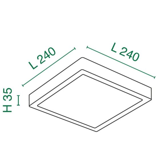 Plafoniera da esterno bianca quadrata led 24w 3000k ip54 fabas gian