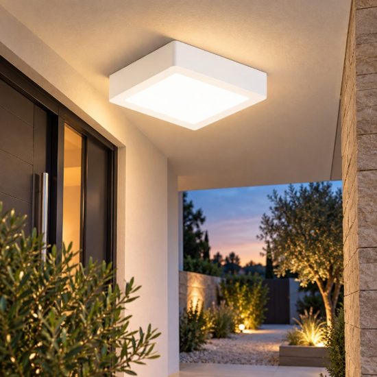 Fabas plafoniera da esterno balcone gian bianca led 18w 3000k ip54