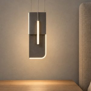 Lampada moderna a sospensione per comodini camera da letto grigio argento led 9w 3000k dimmerabile