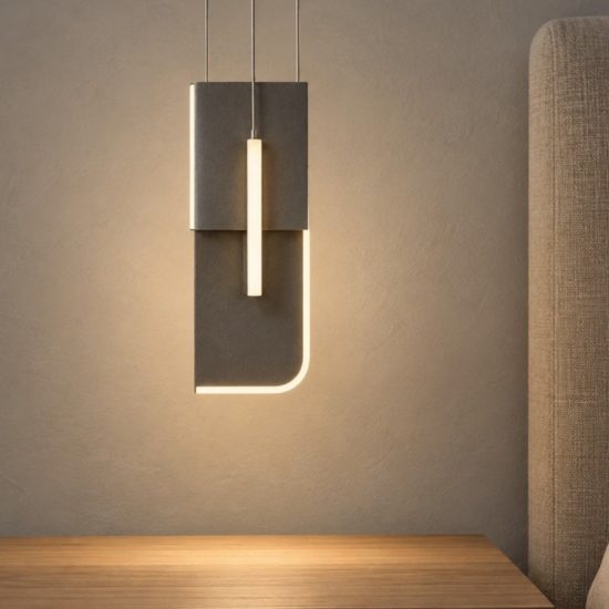 Lampada moderna a sospensione per comodini camera da letto grigio argento led 9w 3000k dimmerabile