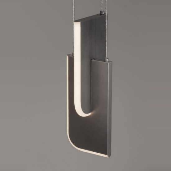 Lampada moderna a sospensione per comodini camera da letto grigio argento led 9w 3000k dimmerabile