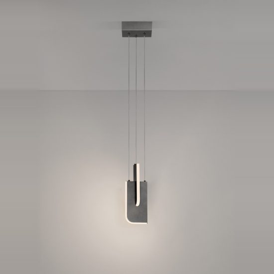 Lampada moderna a sospensione per comodini camera da letto grigio argento led 9w 3000k dimmerabile