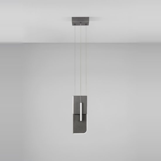 Lampada moderna a sospensione per cucina grigio argento led 11w 3000k dimmerabile