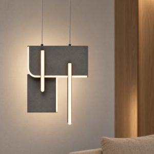 Lampadario moderno grigio argento led 20w 3000k dimmerabile
