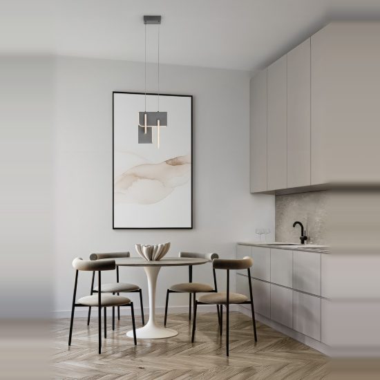 Lampadario moderno grigio argento led 20w 3000k dimmerabile