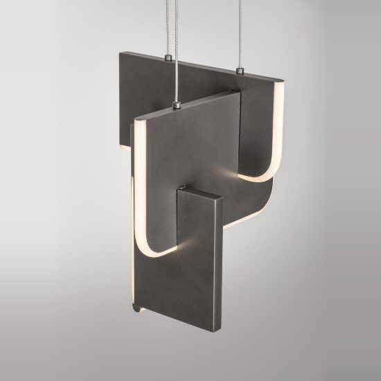 Lampadario moderno grigio argento led 20w 3000k dimmerabile