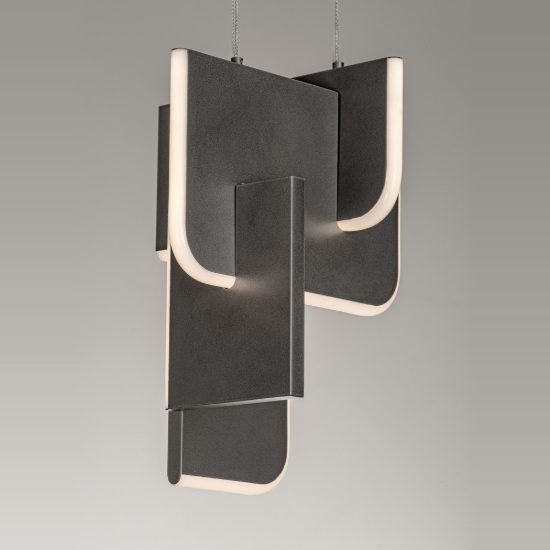 Lampadario moderno grigio argento led 20w 3000k dimmerabile