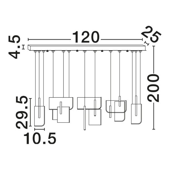 Lampadario a sospensione per soggiorno grigio argento led 20w 3000k 9 luci dimmerabile