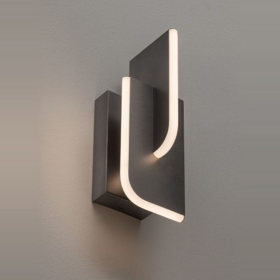 Applique moderna da comodino per camera daletto grigio argento led 9w 3000k dimmerabile