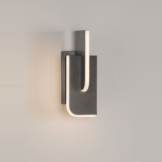 Applique moderna da comodino per camera daletto grigio argento led 9w 3000k dimmerabile
