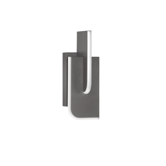 Applique moderna da comodino per camera daletto grigio argento led 9w 3000k dimmerabile